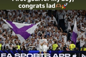 贝林厄姆社媒晒与卡雷拉斯合照：祝贺兄弟取得皇马生涯首球！